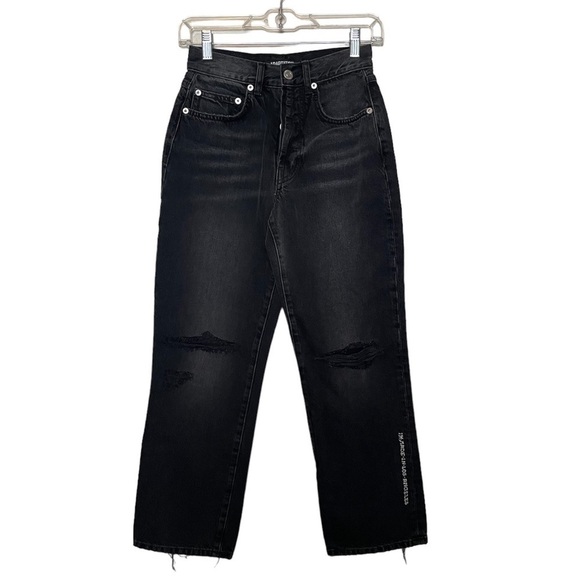 NWT Adaptation Black Distressed Jeans size 26 - Picture 1 of 9
